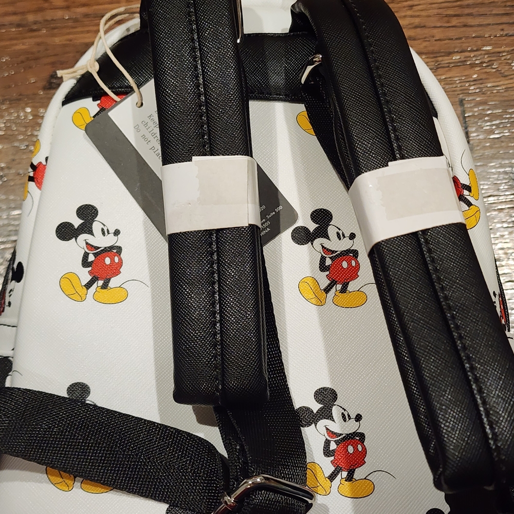 Disney Mickey Mouse White Red Yellow Mini Backpack - Picture 4 of 7
